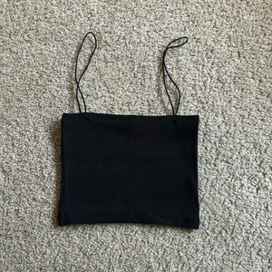 Zara black crop tube top, very think straps